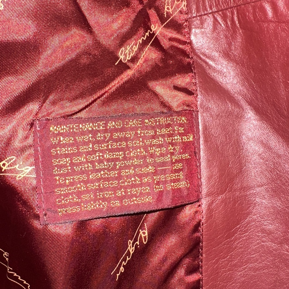 Etienne Aigner Burgundy Leather Jacket - Picture 5 of 9